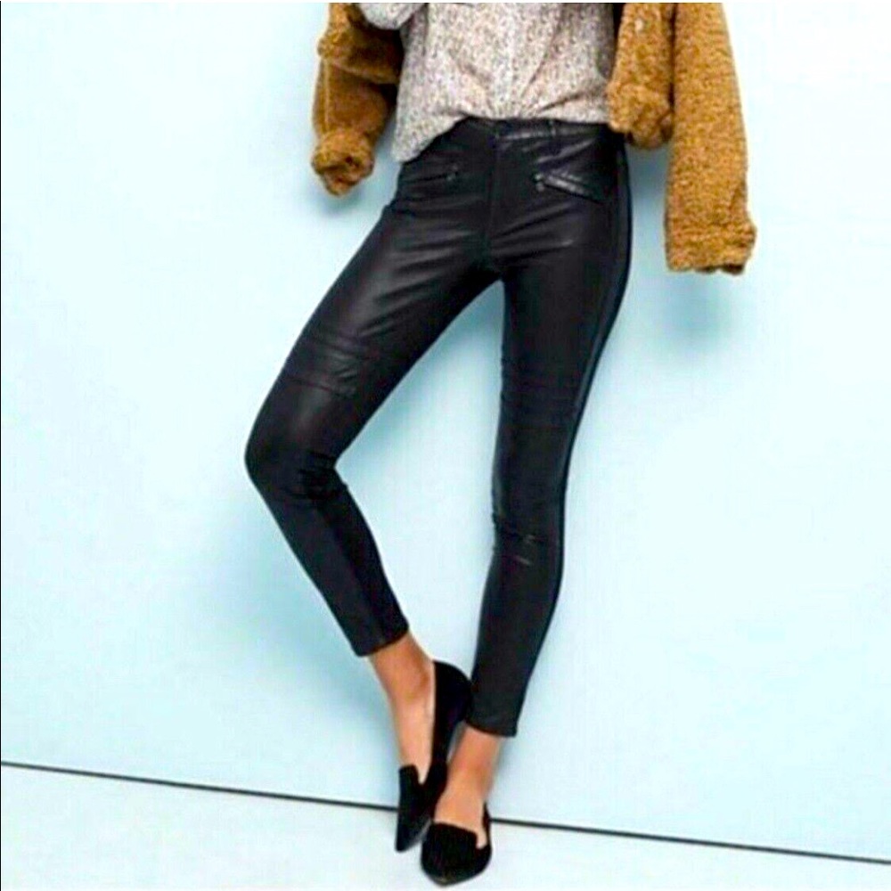 Anthropologie - Pilcro and the Letterpress Faux Leather Moto Skinny Pants